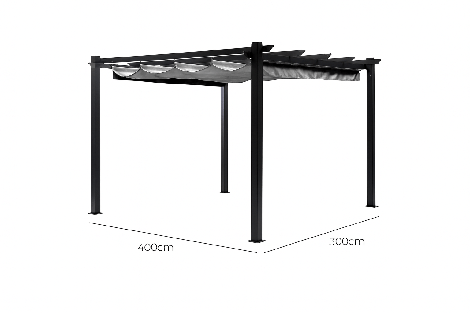 Pérgola de Aluminio 3x4m con Techo Retráctil
