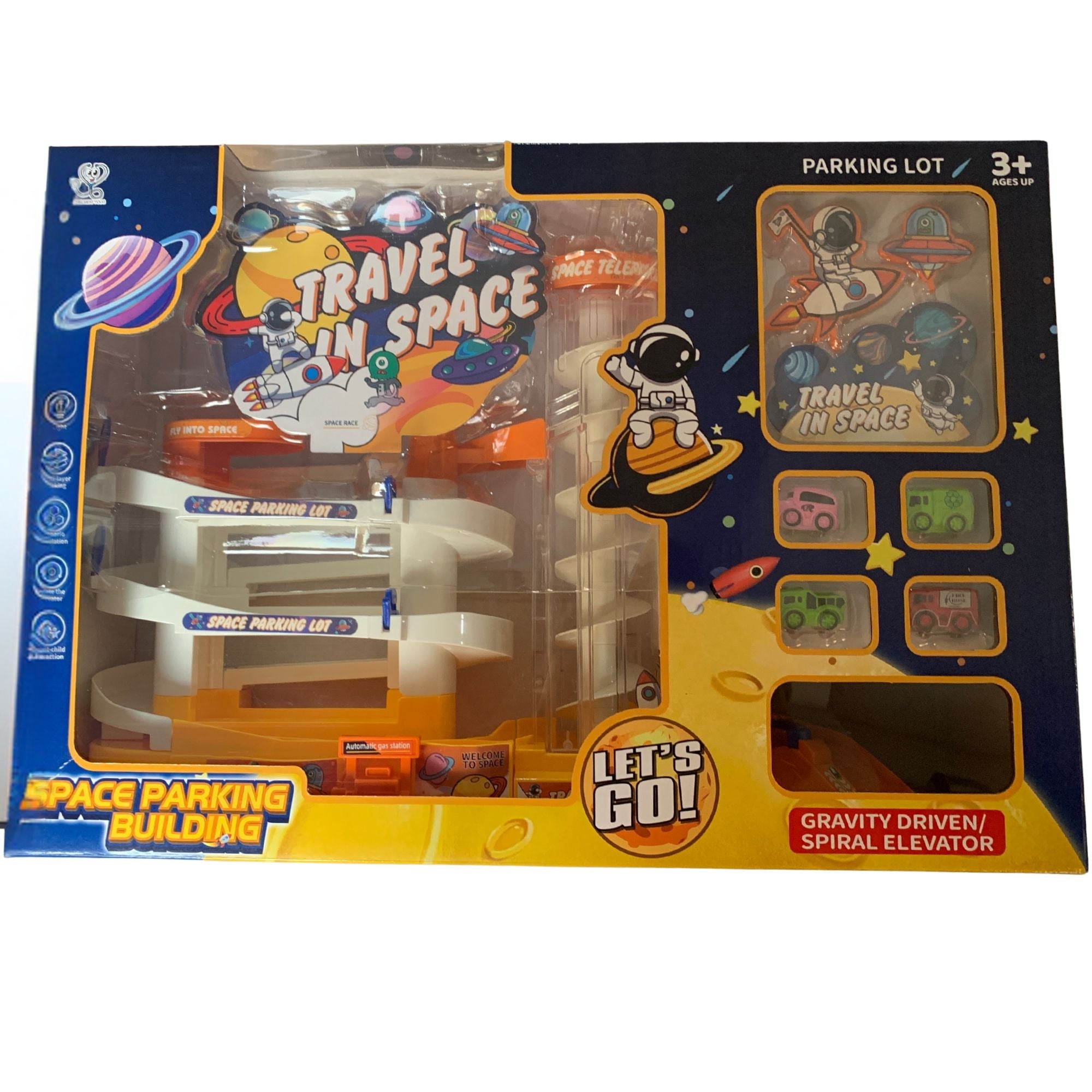 Pista de Autos Espacial con Elevador y 4 Vehículos