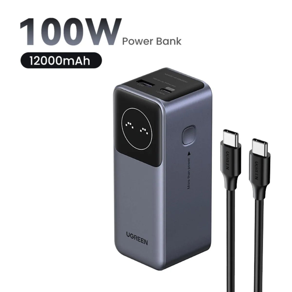 Power Bank UGREEN 12000mAh 100W Nexode Carga Rápida PB724