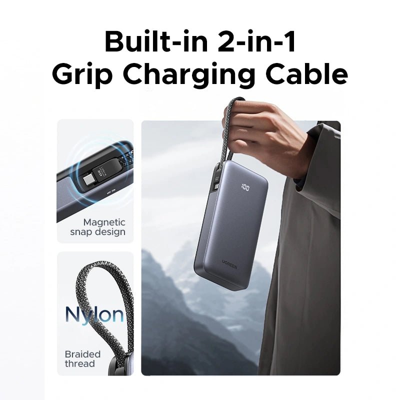 Power Bank UGREEN 20000mAh 45W Cable USB - C Integrado PB536