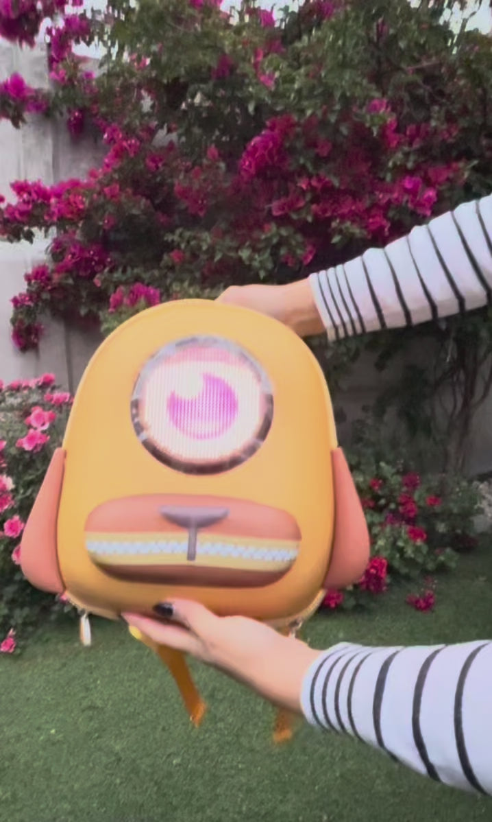 Cargar video: Mochila Infantil LED Interactiva 24×18×22 cm Diseño Perrito