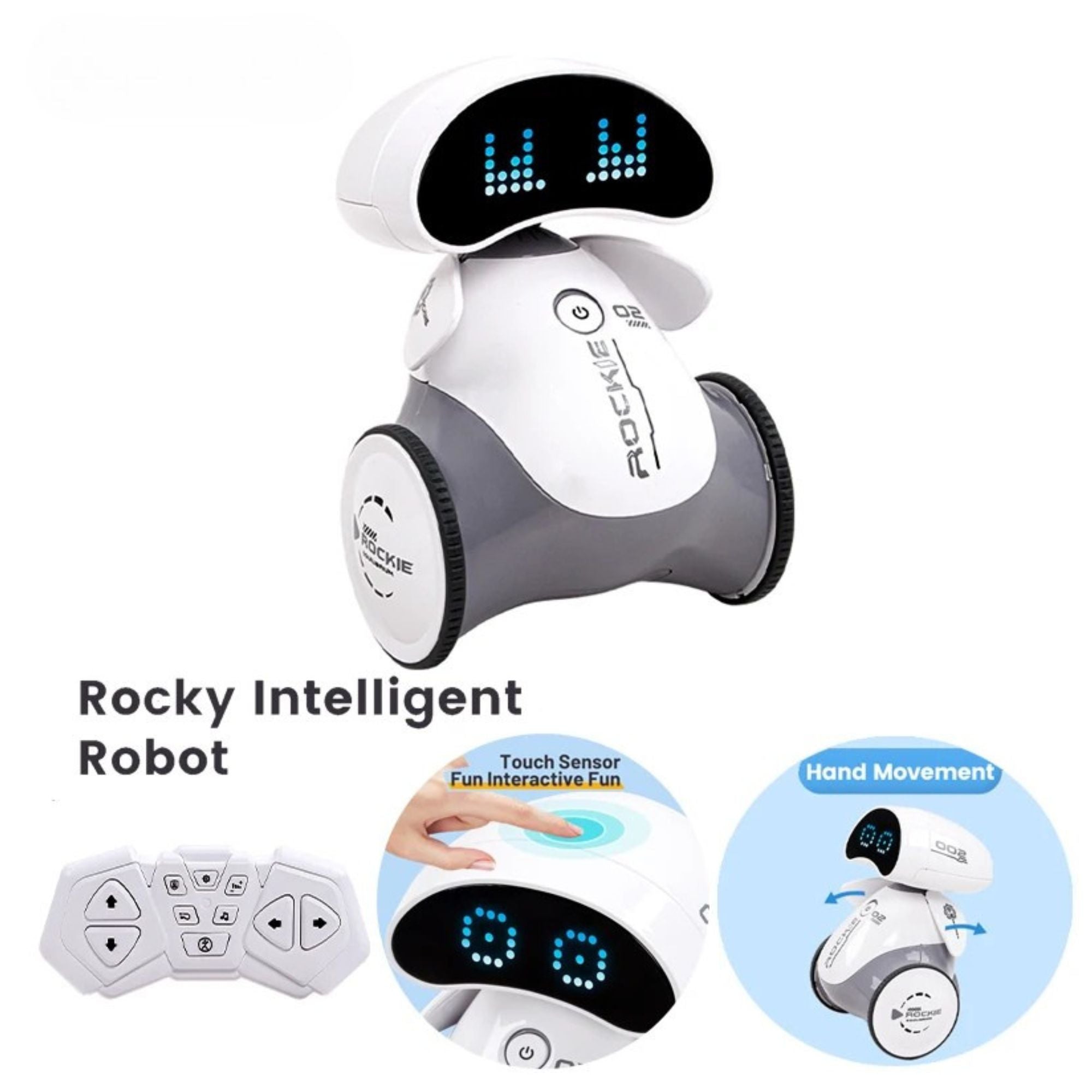 Robot Interactivo Rockie a Control Remoto con Auto - Balance