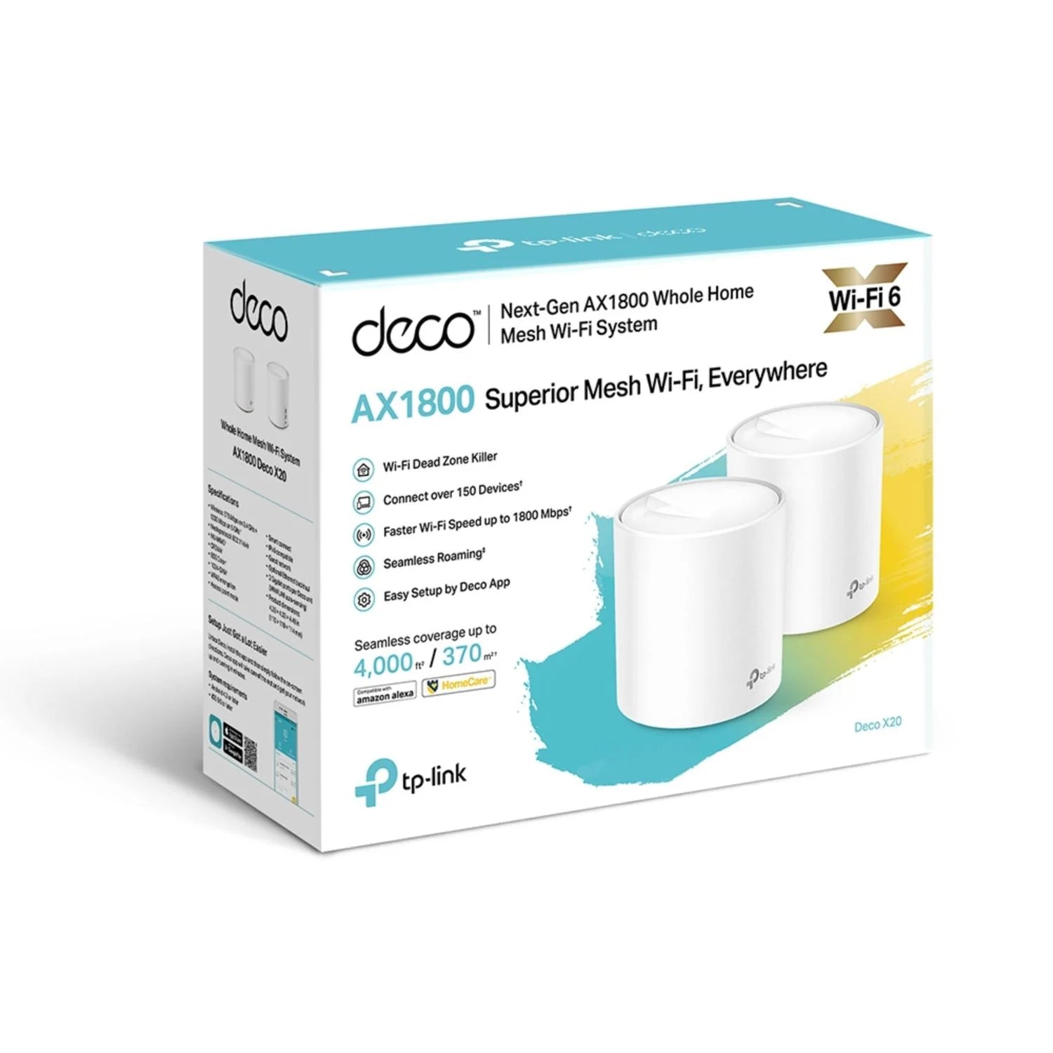 Router WIFI 6 Sistema Mesh Deco X20 AX1800 Pack X2