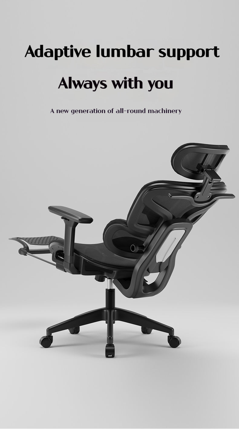 Silla Ergonómica Reclinable con Reposapiés y Soporte Lumbar