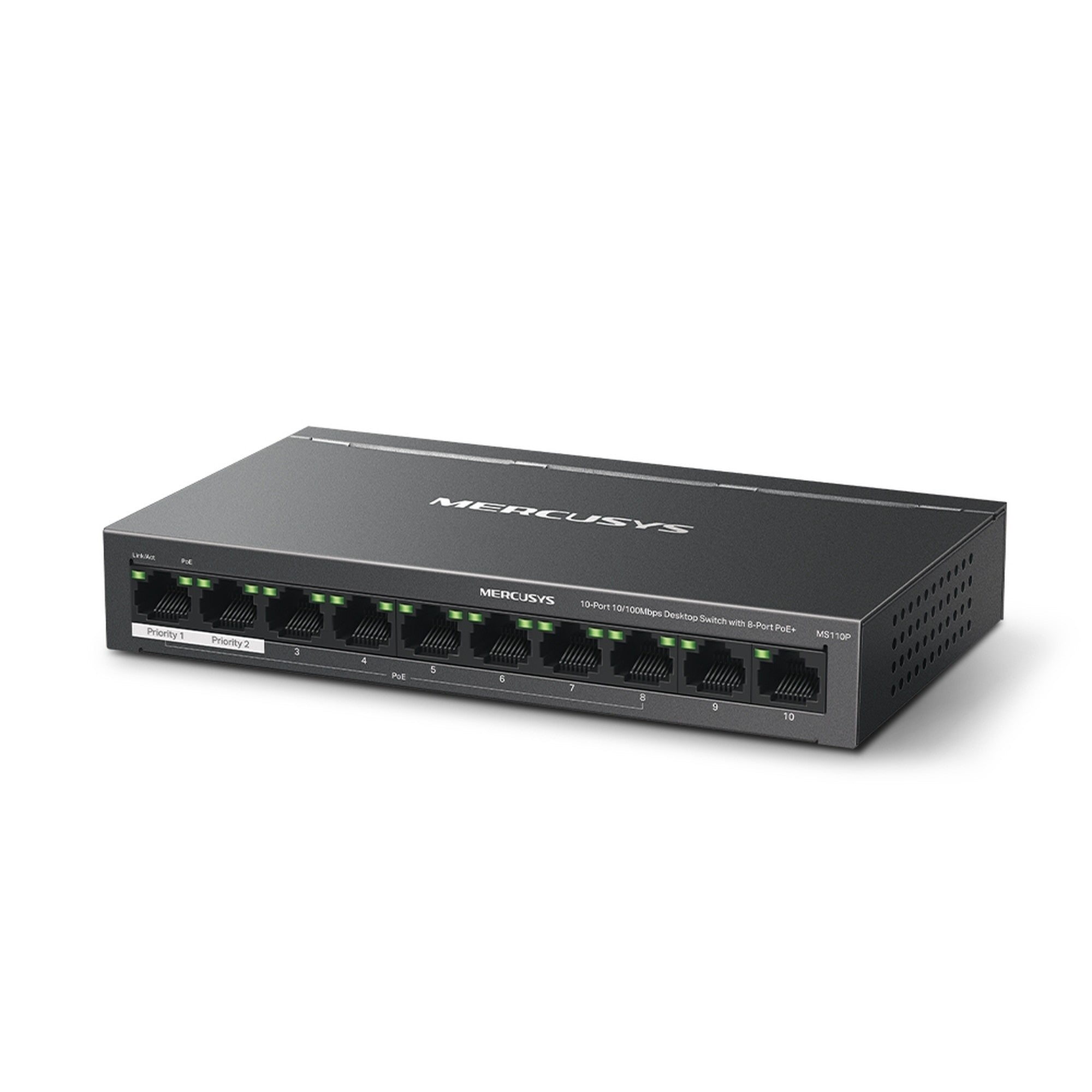 Switch 10 Puertos 8 PoE+ 65W MS110P 100 Mbps