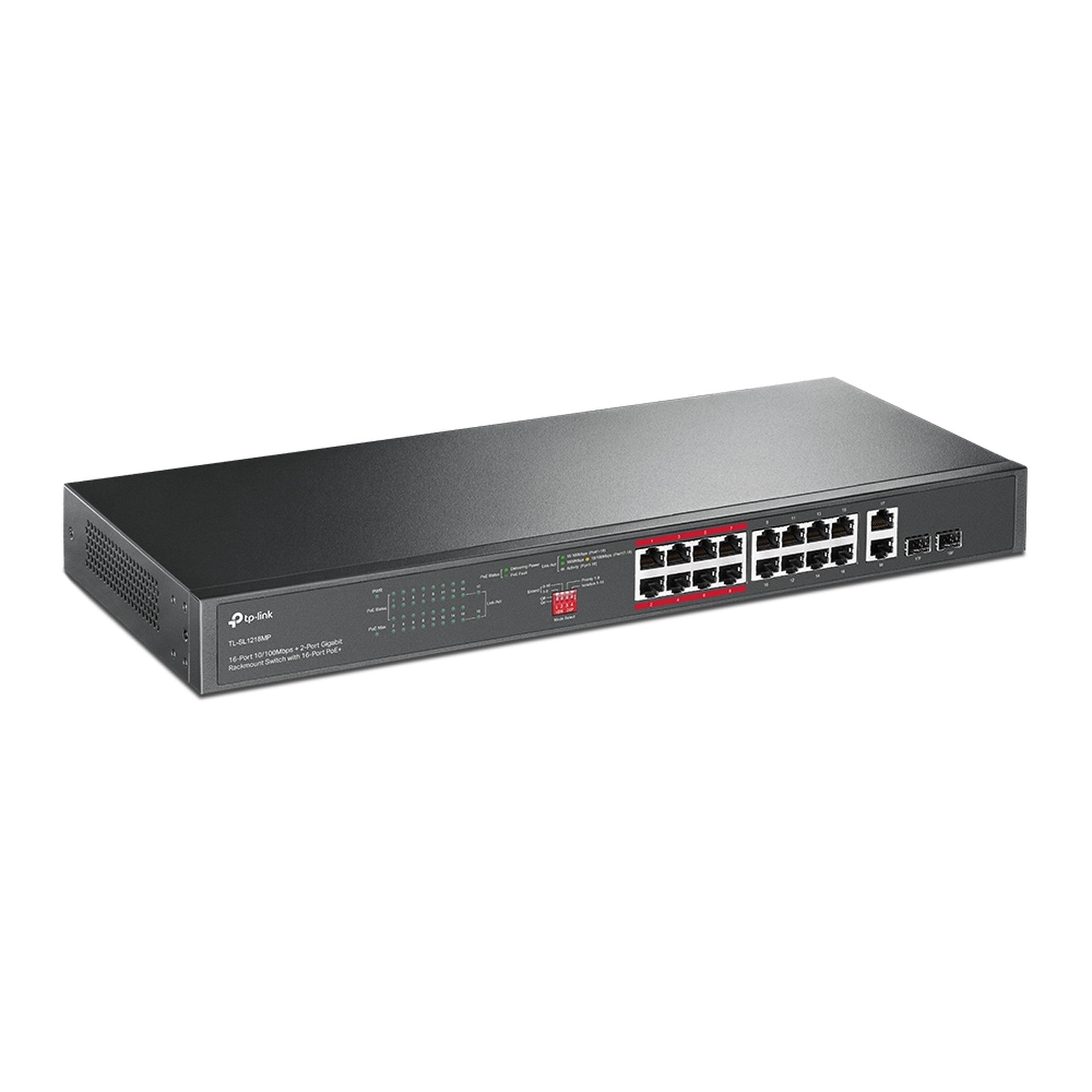 Switch 16 Puertos PoE + 2G + 2SFP TL - SL1218MP TP - Link