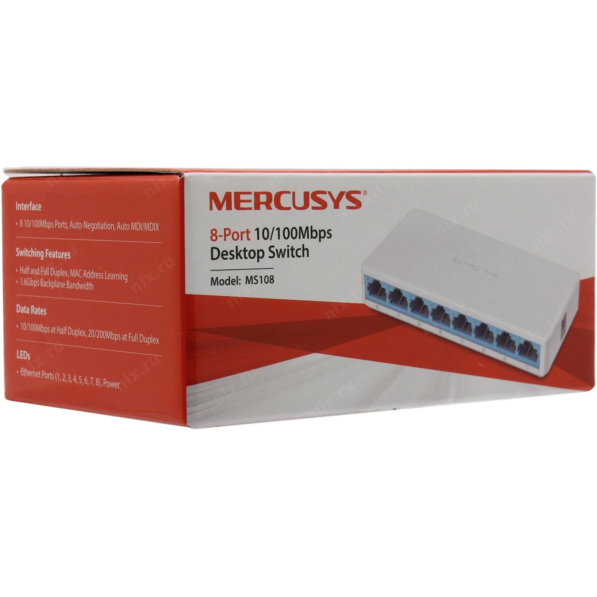 Switch 8 Puertos 10/100 Mbps Mercusys MS108