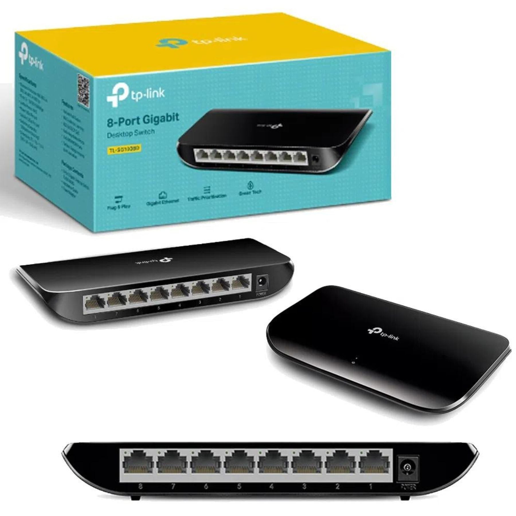 Switch 8 Puertos Gigabit TL - SG1008D Cable
