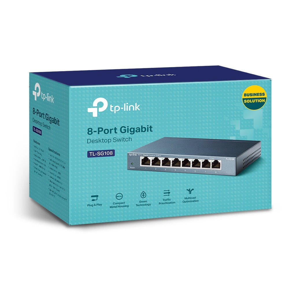 Switch 8 Puertos Gigabit TP - Link TL - SG108 Metálico