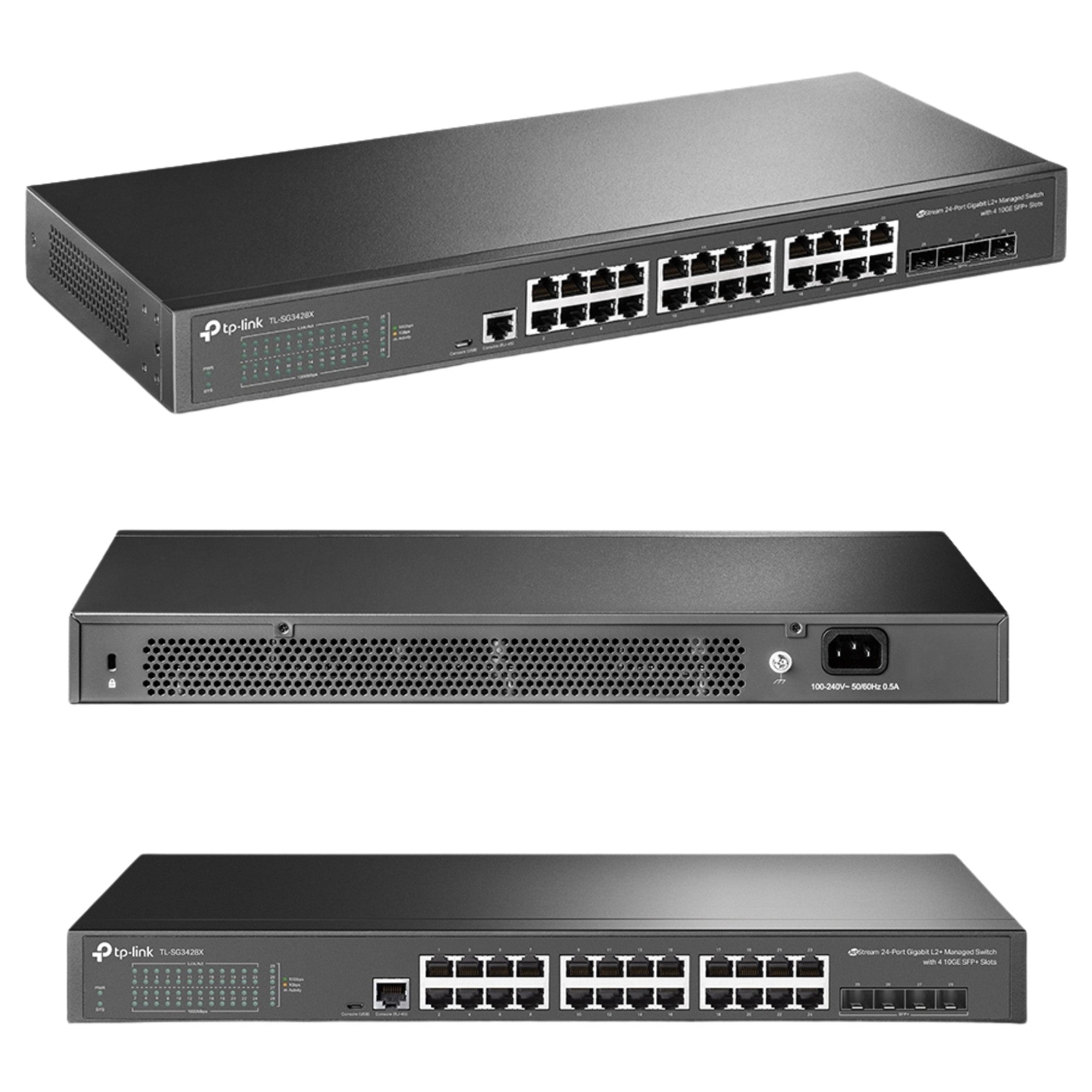 Switch Gestionable 24 Puertos Gigabit L2+ 4 SFP+ TL - SG3428XTP - LinkItems Digital Spa – Tecnología, Hogar y Fitness en un solo lugar