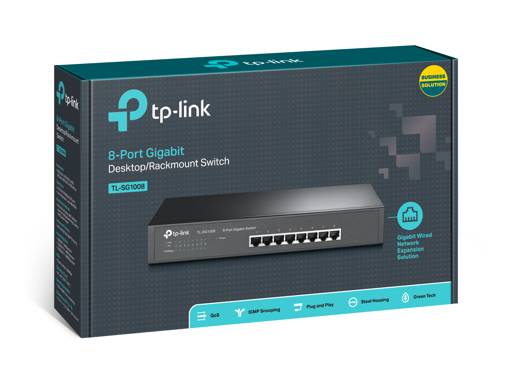 Switch Gigabit 8 Puertos TP-Link TL-SG1008 Metálico Rack