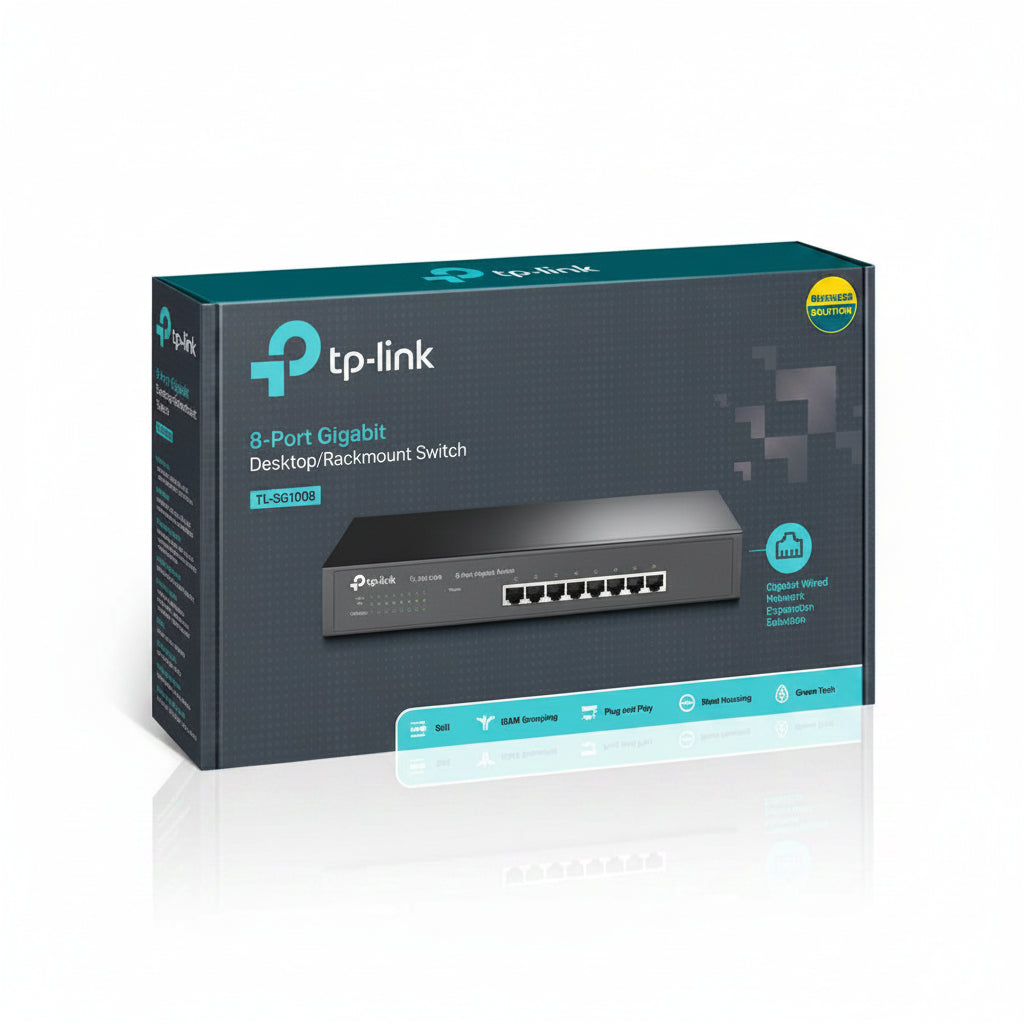 Switch Gigabit 8 Puertos TP-Link TL-SG1008 Metálico Rack
