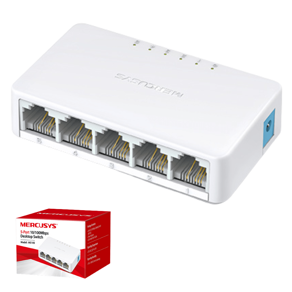Switch Mercusys MS105 5 Puertos 10/100 Mbps Compacto