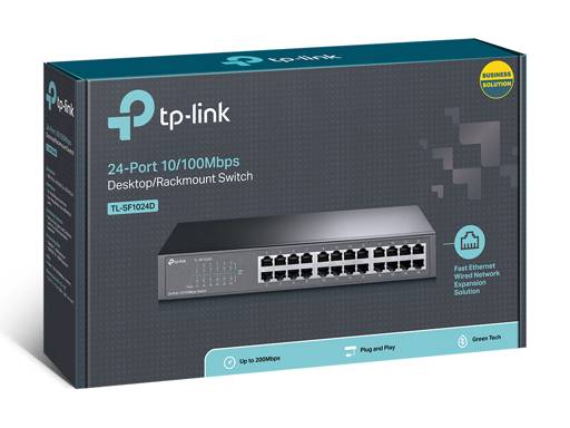 Switch TP-Link 24 Puertos 10/100 TL-SF1024D Rackable PC