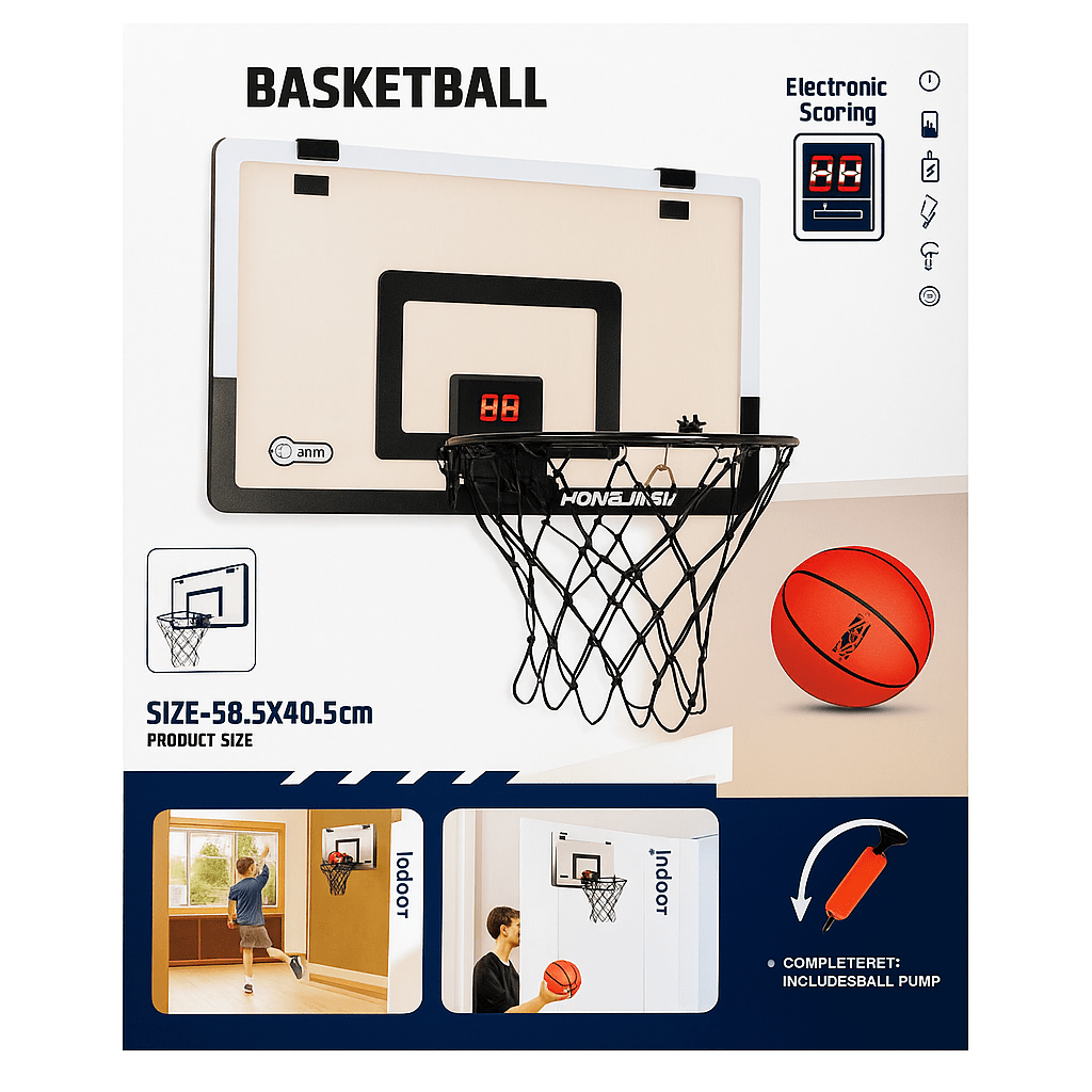 Tablero Básquetbol con Marcador Electrónico 59x40cm