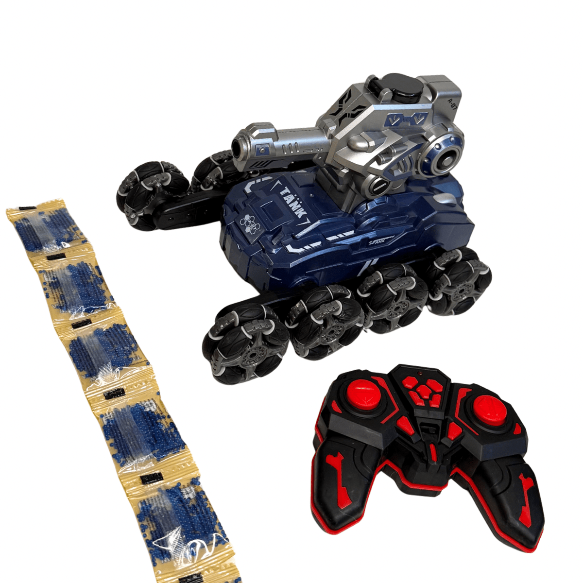 Tanque con Control Remoto Lanza Bolitas de Gel - Luz y Sonido