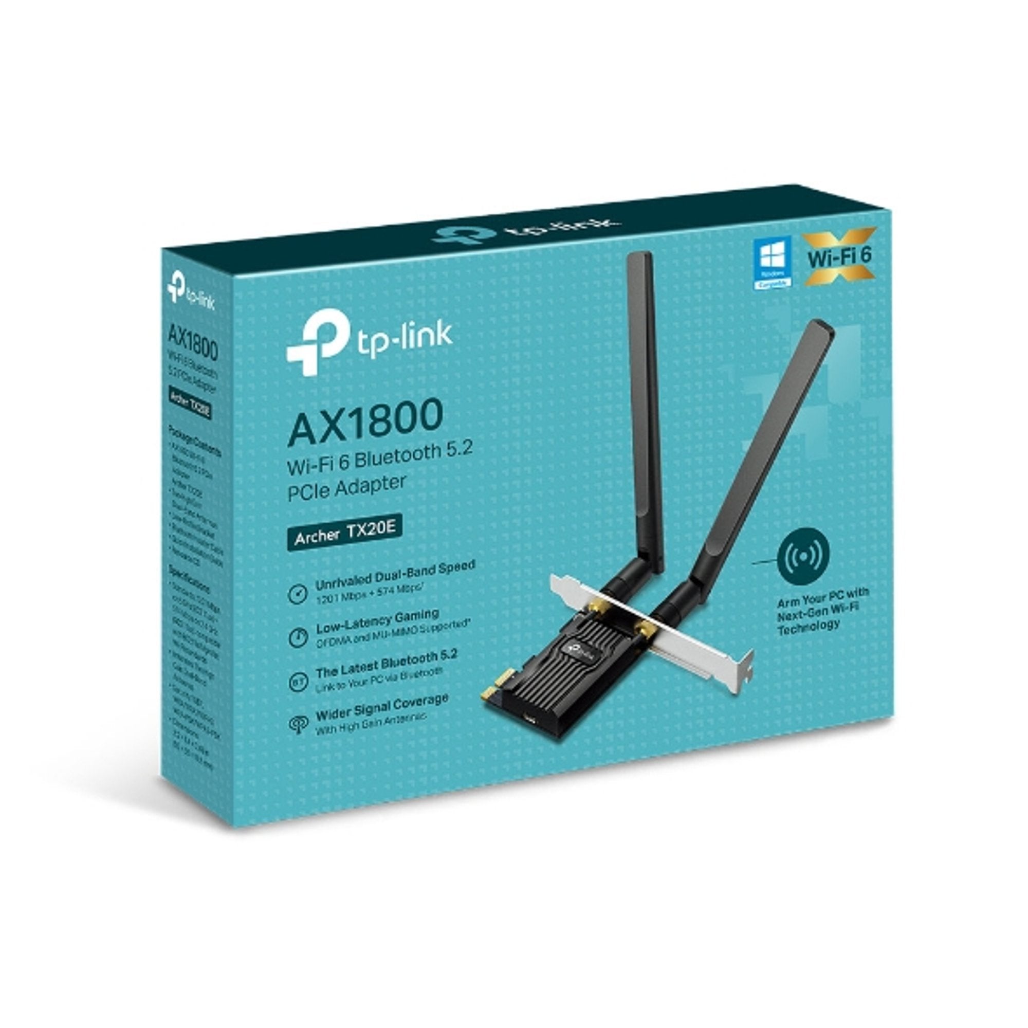 Tarjeta Pci Express Wifi 6 Bluetooth Archer Tx20e Ax1800