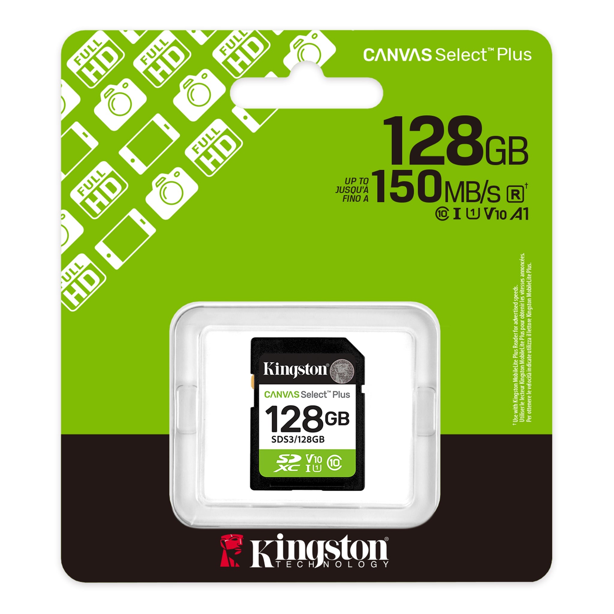 Tarjeta SD Kingston Canvas Select Plus 128GB 150MB/s