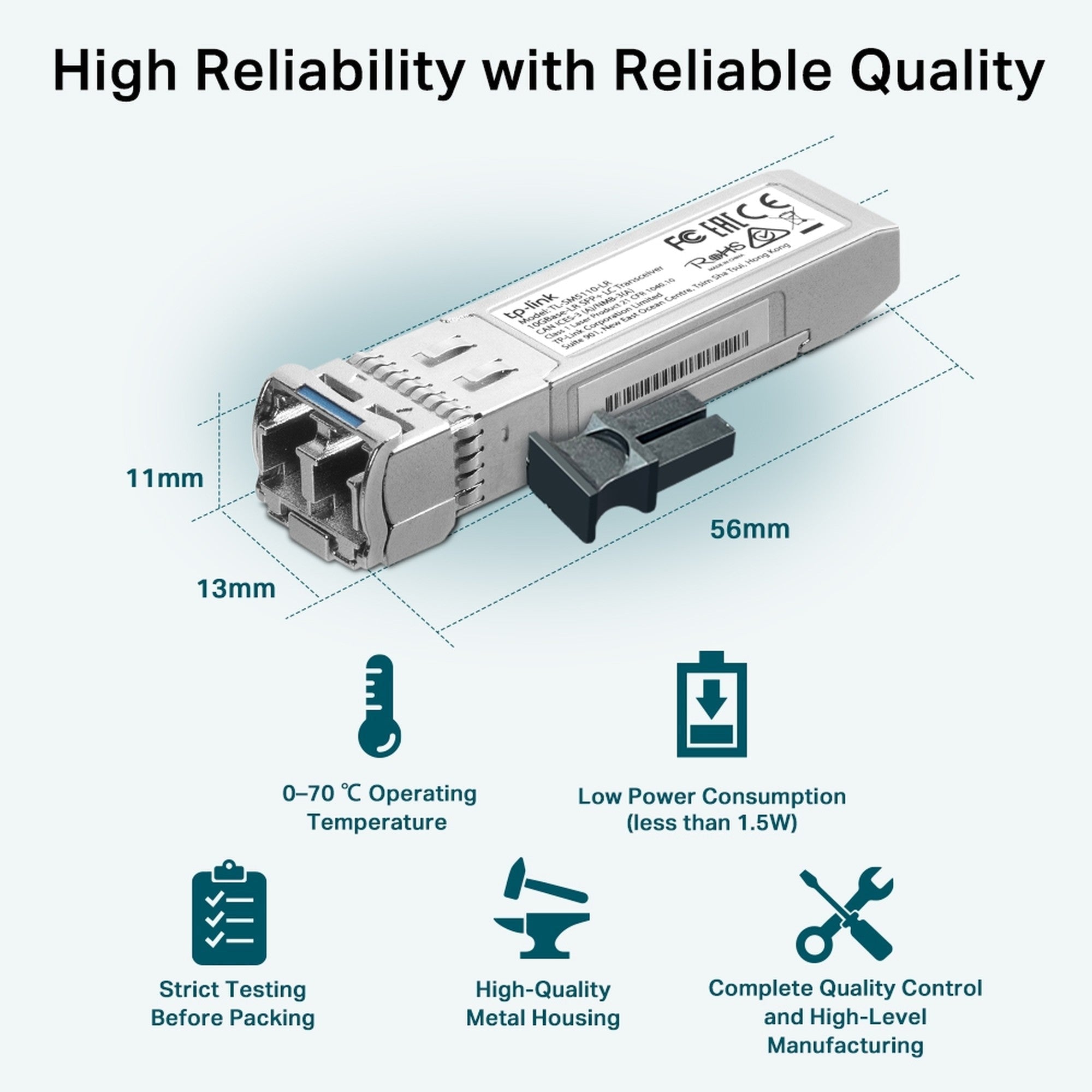 Transceptor TP - Link TL - SM5110 - LR SFP+ 10G LC Monomodo