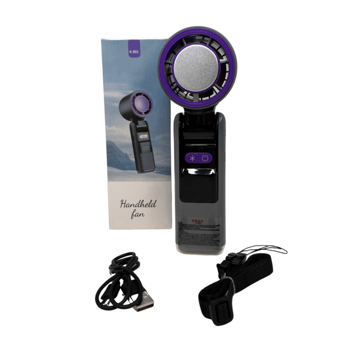 Ventilador Portátil con Pantalla Digital y Linterna LED