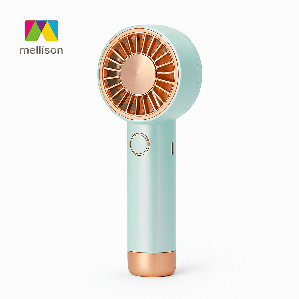 Ventilador Portátil de Mano 3 Velocidades Recargable con Luz RGB