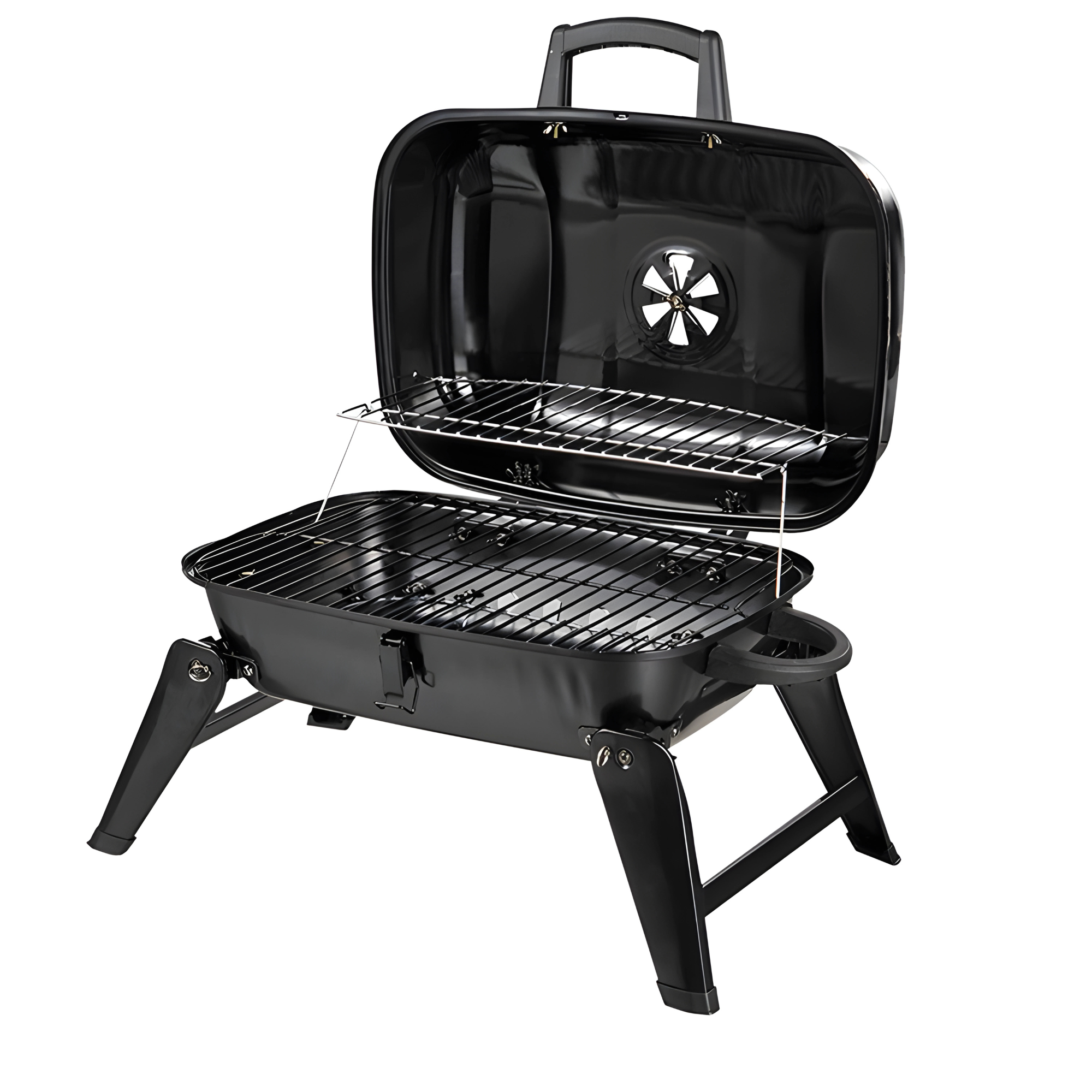 Parrilla Portátil Tipo Maleta Grande BBQ Carbón Camping