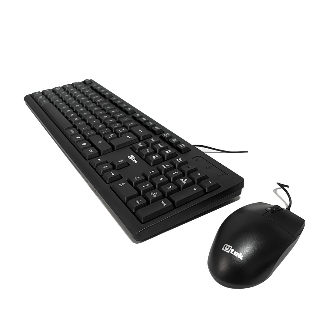 Imagen de Kit Teclado y Mouse Alámbrico USB UT-KTD250 Cable Dispositivos