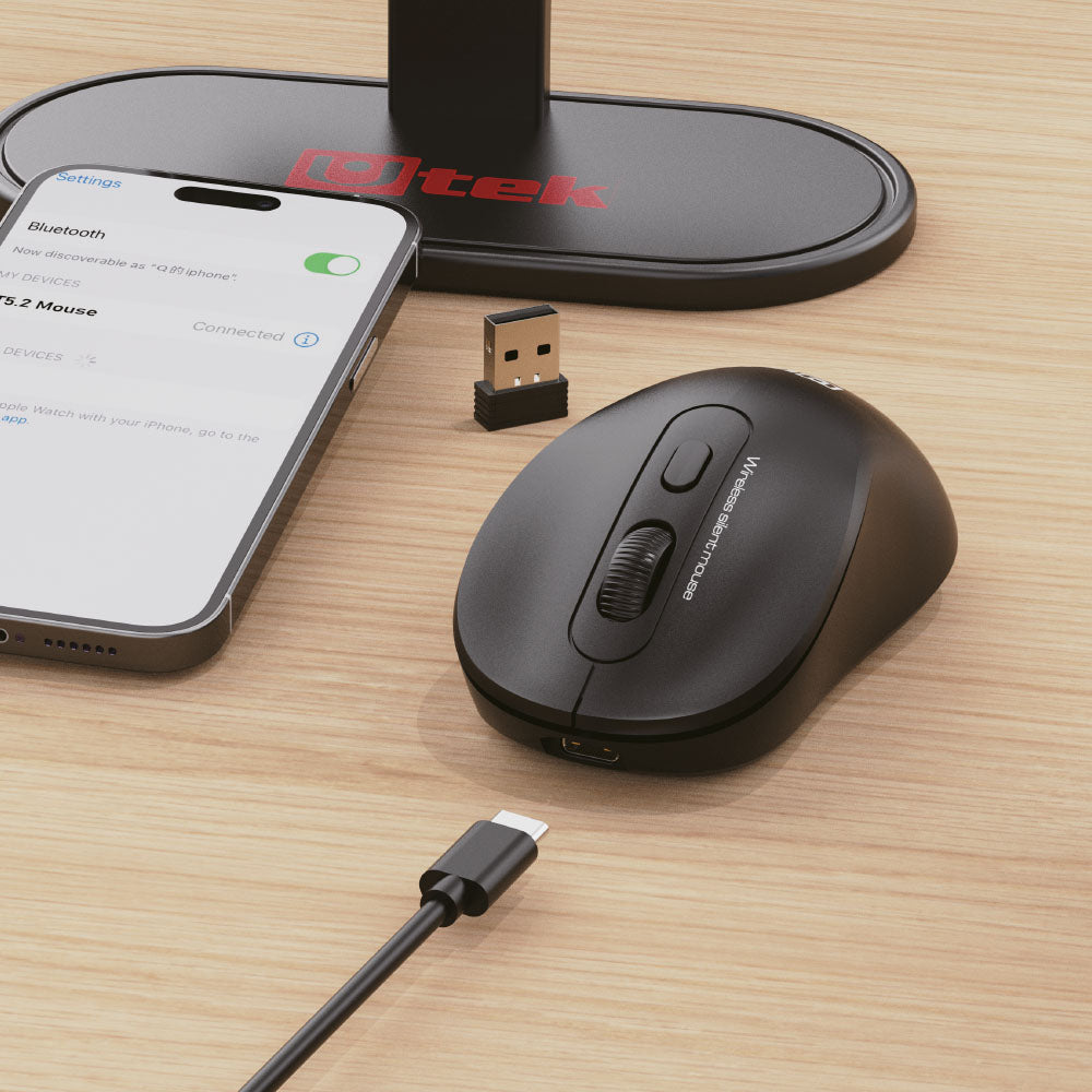 Mouse recargable UT-MO750R con USB-C 2.4 GHz + Bluetooth