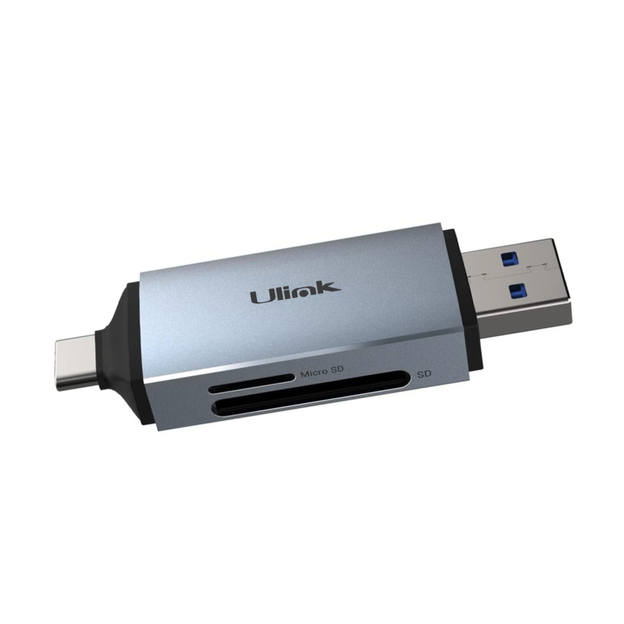 Lector de Tarjetas SD/MicroSD Dual USB-C y USB-A 3.0 Aluminio