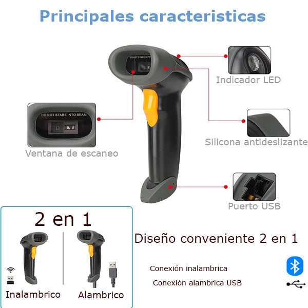 Lector Código Barras Bluetooth UT-BSCBT8 Inalámbrico