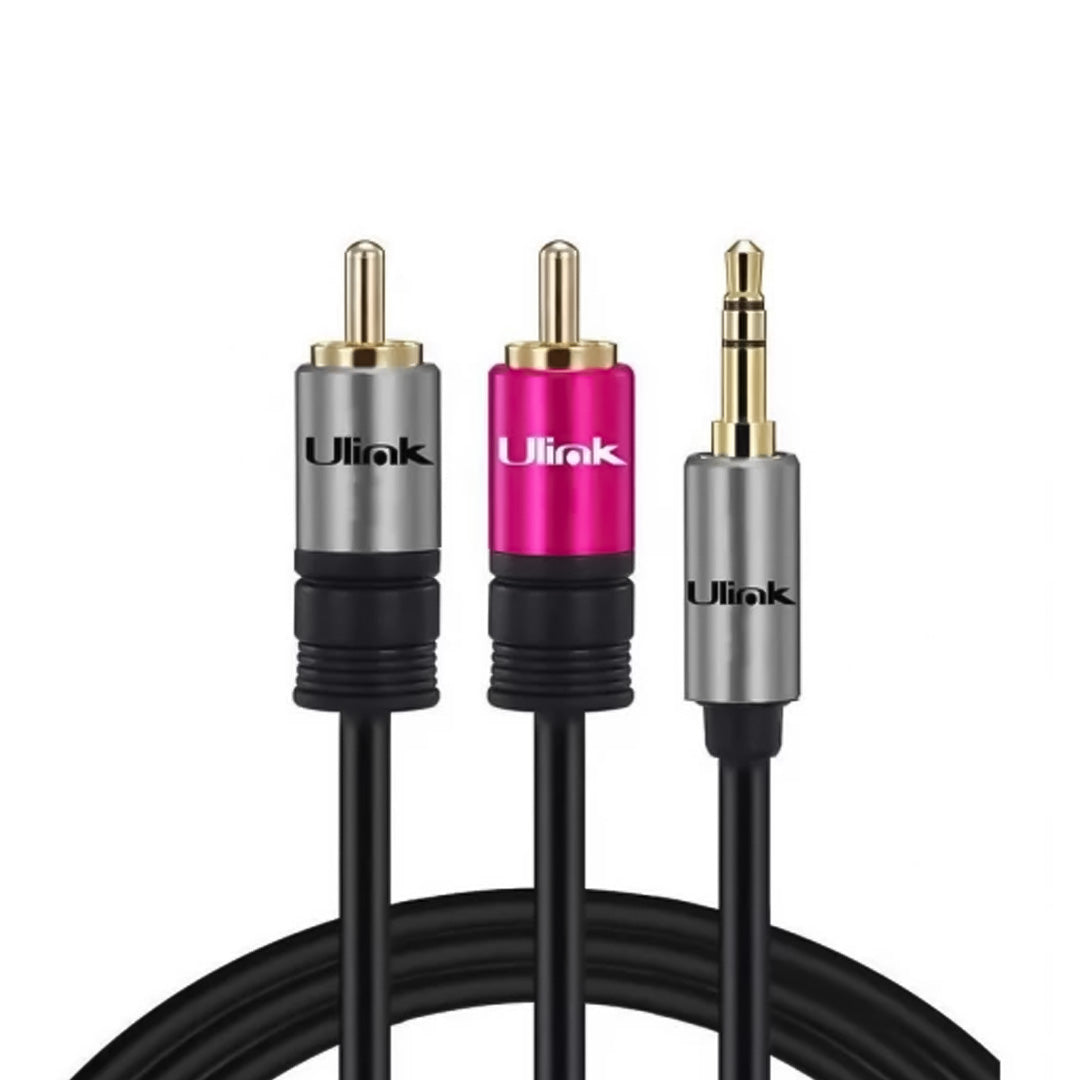 Imagen de Cable De Audio 3,5mm a 2 RCA De 1,8 Mts De Alta Fidelidad