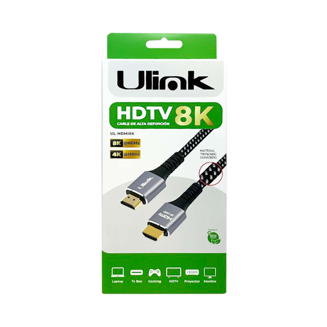 Cable HDMI a HDMI 8K 3 Metros 2.1 Mod UL-HDMI8K30