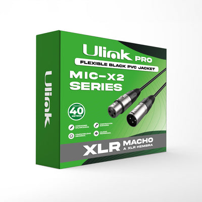Cable De Audio XLR Macho Hembra 40 Metros UL-MIC-X2040