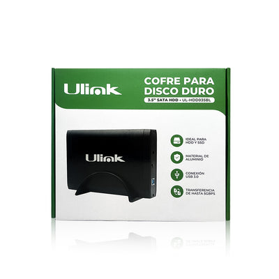 Cofre Disco Duro 3.5 SATA USB 3.0 Ulink UL-HDD035BL
