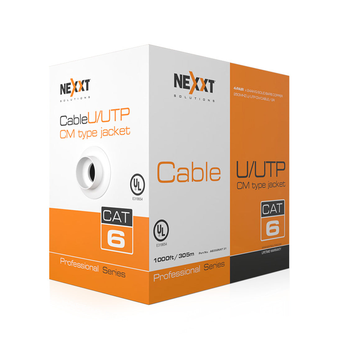 Cable de Red U/UTP Cat6 100% Cobre 305Mts 24AWG Nexxt Gris - cable cat6