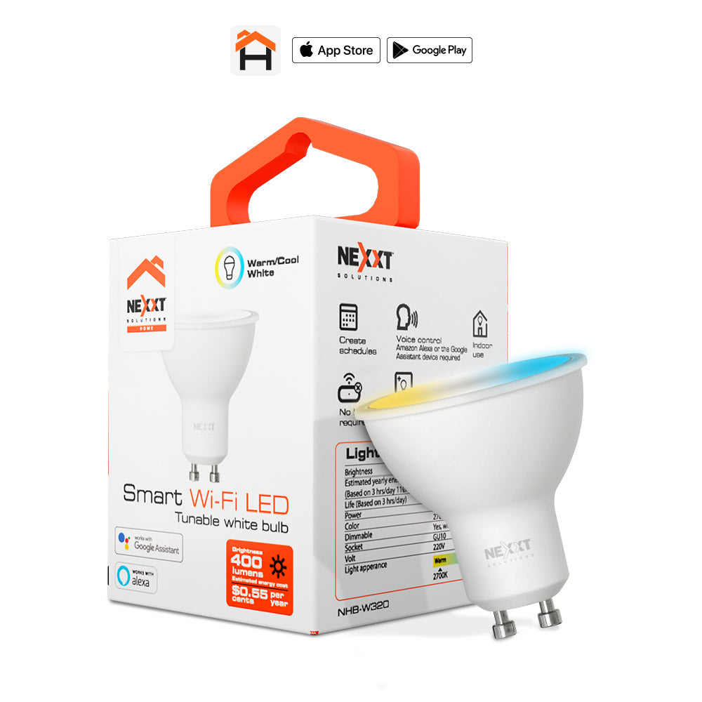 Imagen de Ampolleta Bombilla Led Inteligente Wifi Nexxt GU10 Frio/Cáli