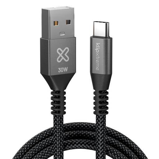 Cable USB‑A a USB‑C Klip Xtreme KAC‑050 30 W 1m trenzado