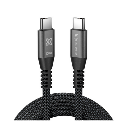 Cable USB-C a USB-C Klip Xtreme PowerGo 550 100 W 1,8 m trenzado