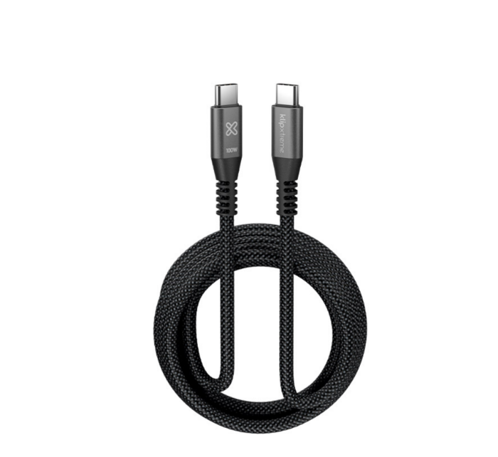 Cable USB-C a USB-C Klip Xtreme PowerGo 550 100 W 1,8 m trenzado