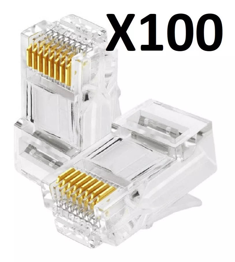 Conectores de Red Rj45 Cat6 100 Unidades - conectores rj45