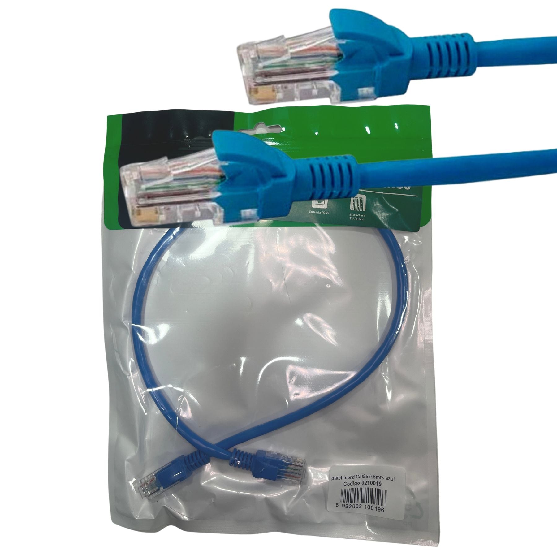 Imagen de Cable De Red Patch Cord Certificado Cat5E 0.5 Mts 50cm Azul Dispositivos