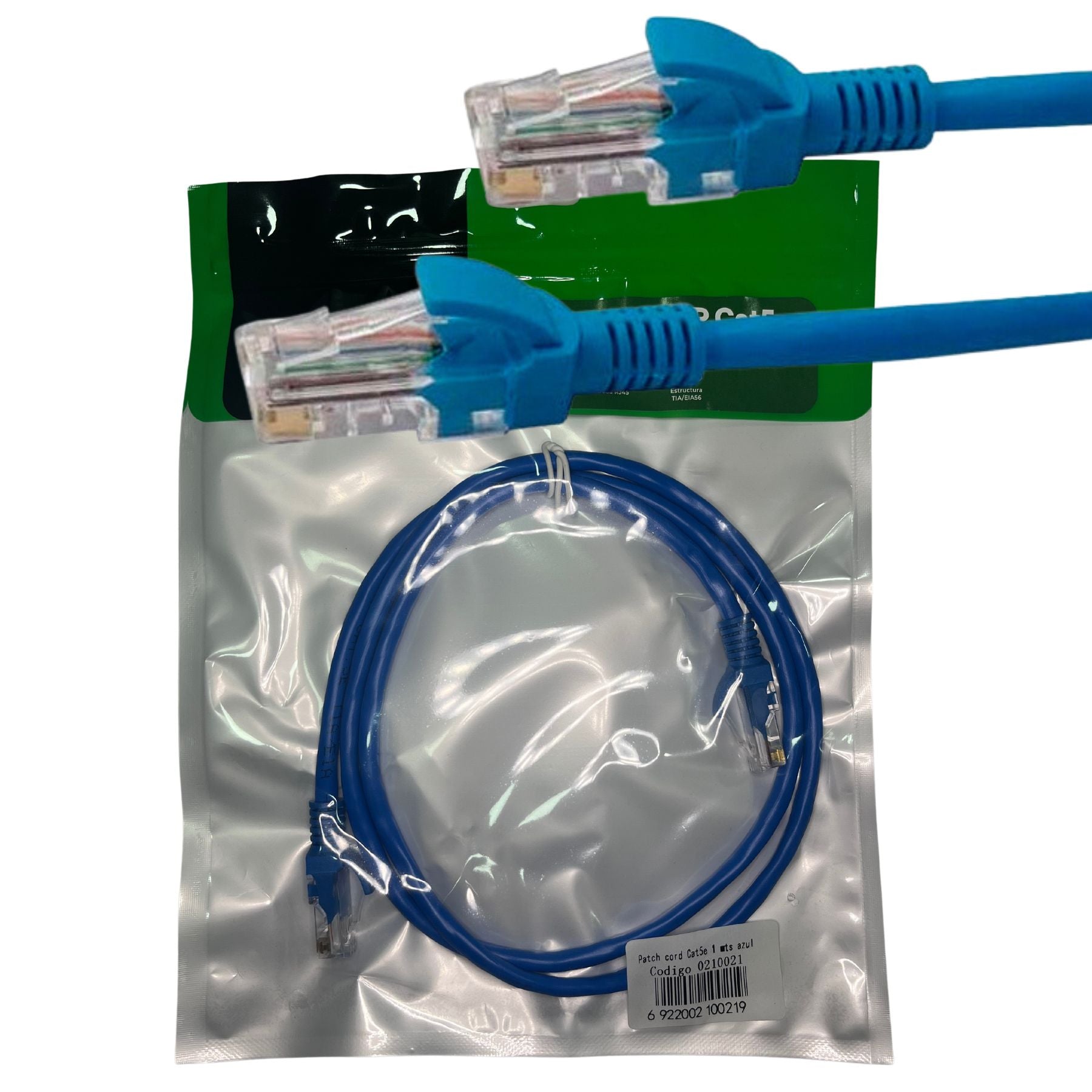 Imagen de Cable De Red Patch Cord Certificado Cat5e 1 Mts Azul Dispositivos