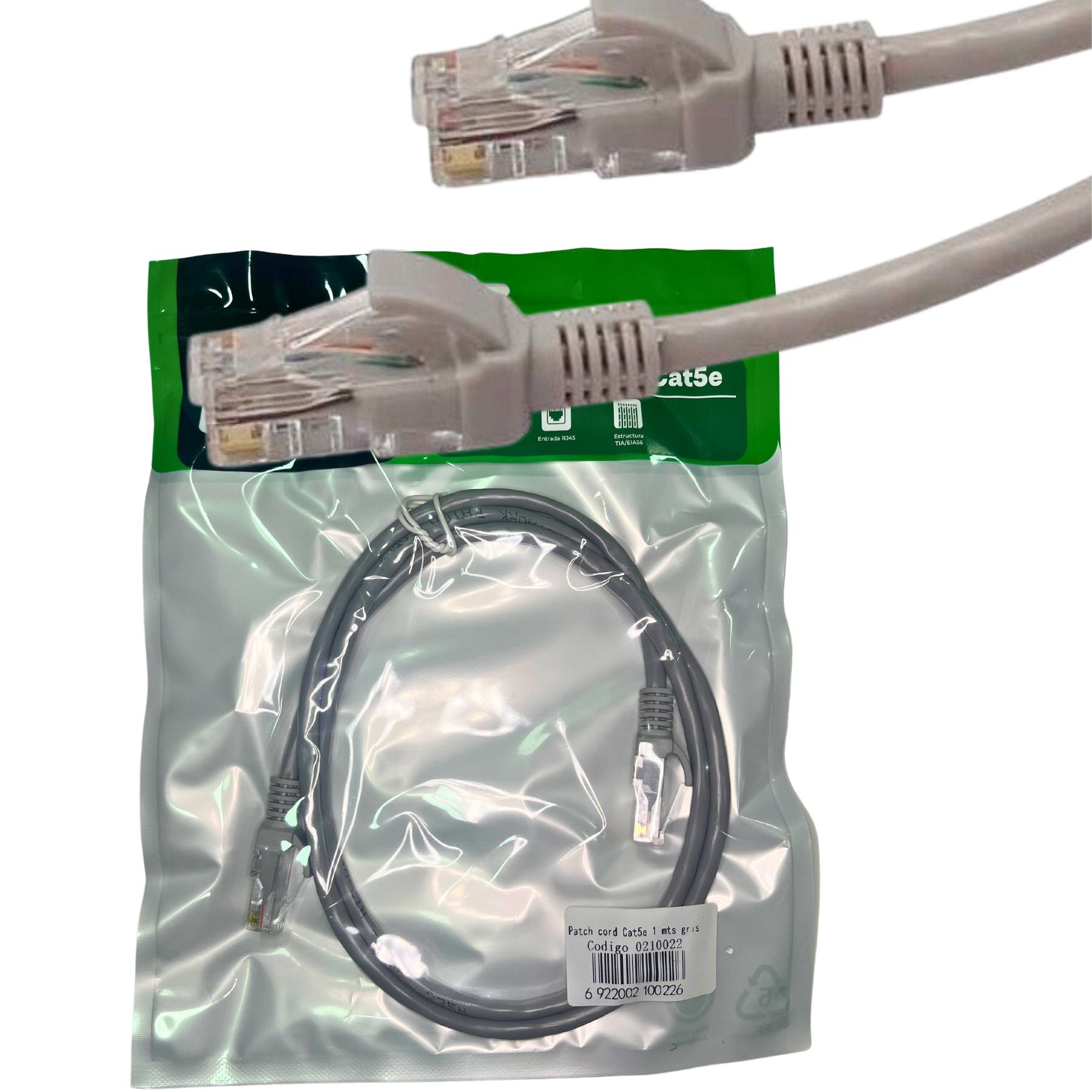 Imagen de Cable De Red Patch Cord Certificado Cat5e 1 Mts Gris Dispositivos