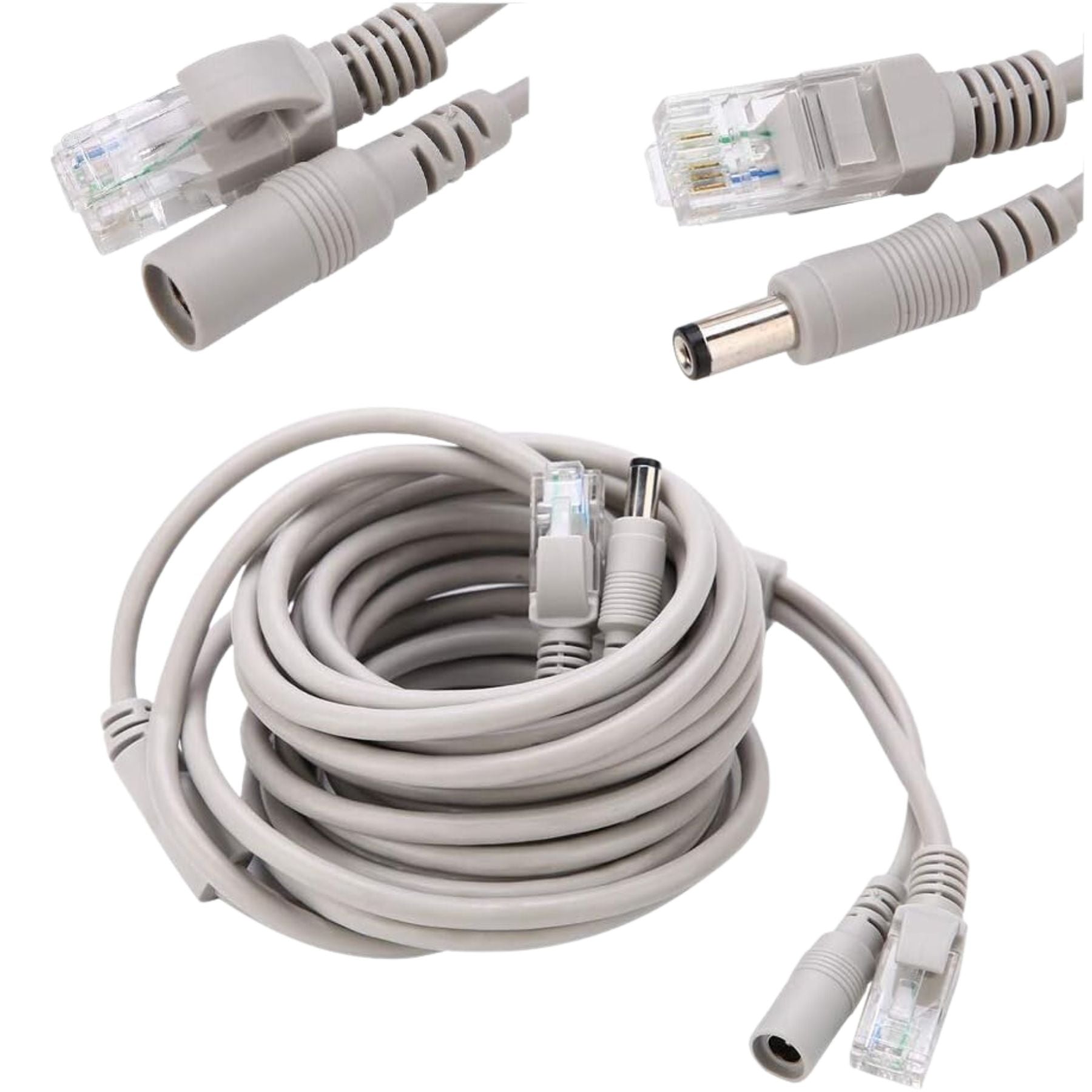 Cable de Red + DC 5M Para camaras de seguridad CCTV NVR - optimice seguridad