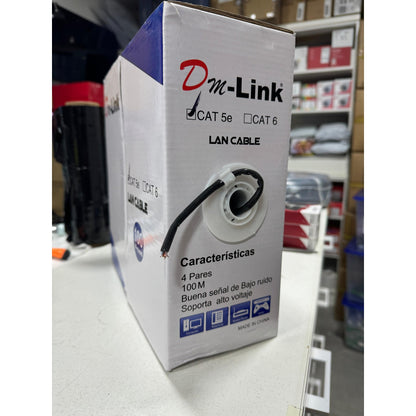 Cable de Red UTP Cat5E Caja 100 Mts Exterior Negro - cable cat5e