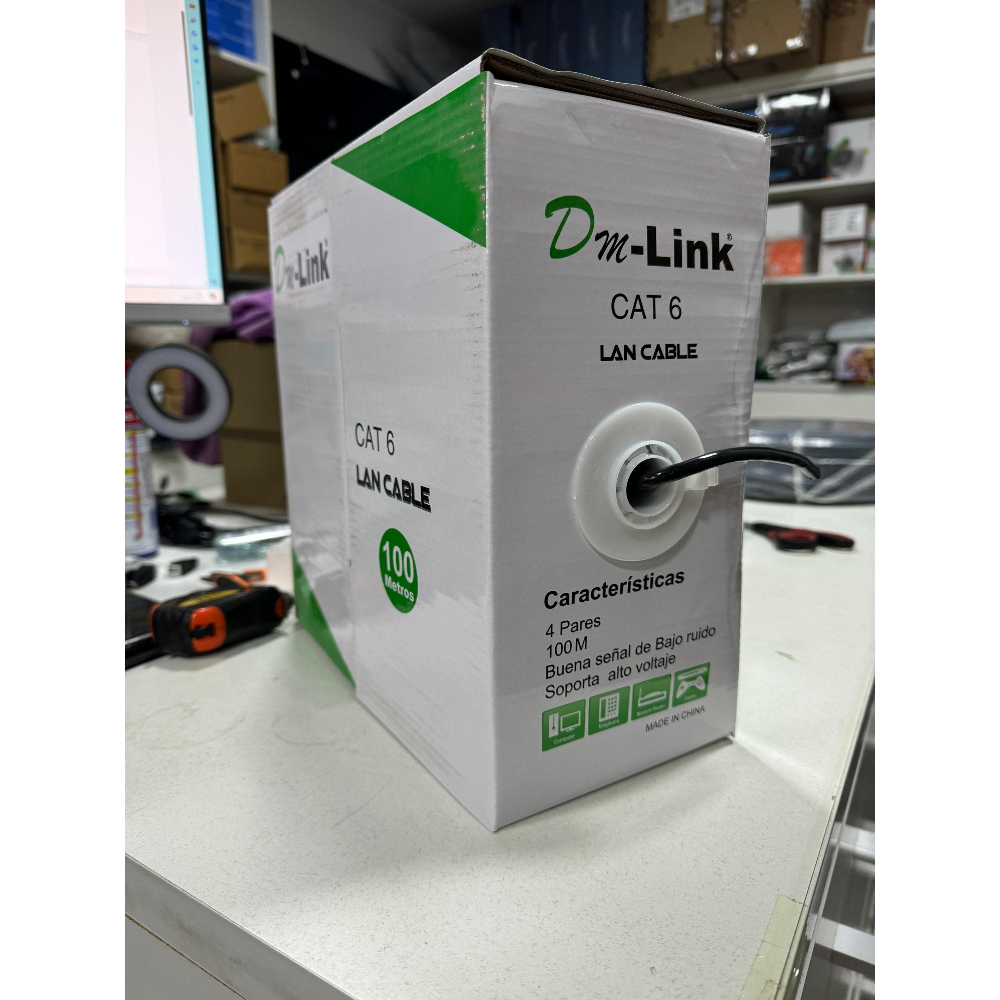 Cable de Red UTP Cat6 Caja 100 Mts Exterior Negro - optimiza cable