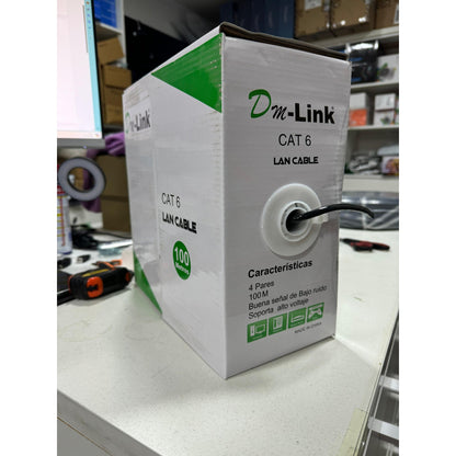 Cable de Red UTP Cat6 Caja 100 Mts Exterior Negro - optimiza cable