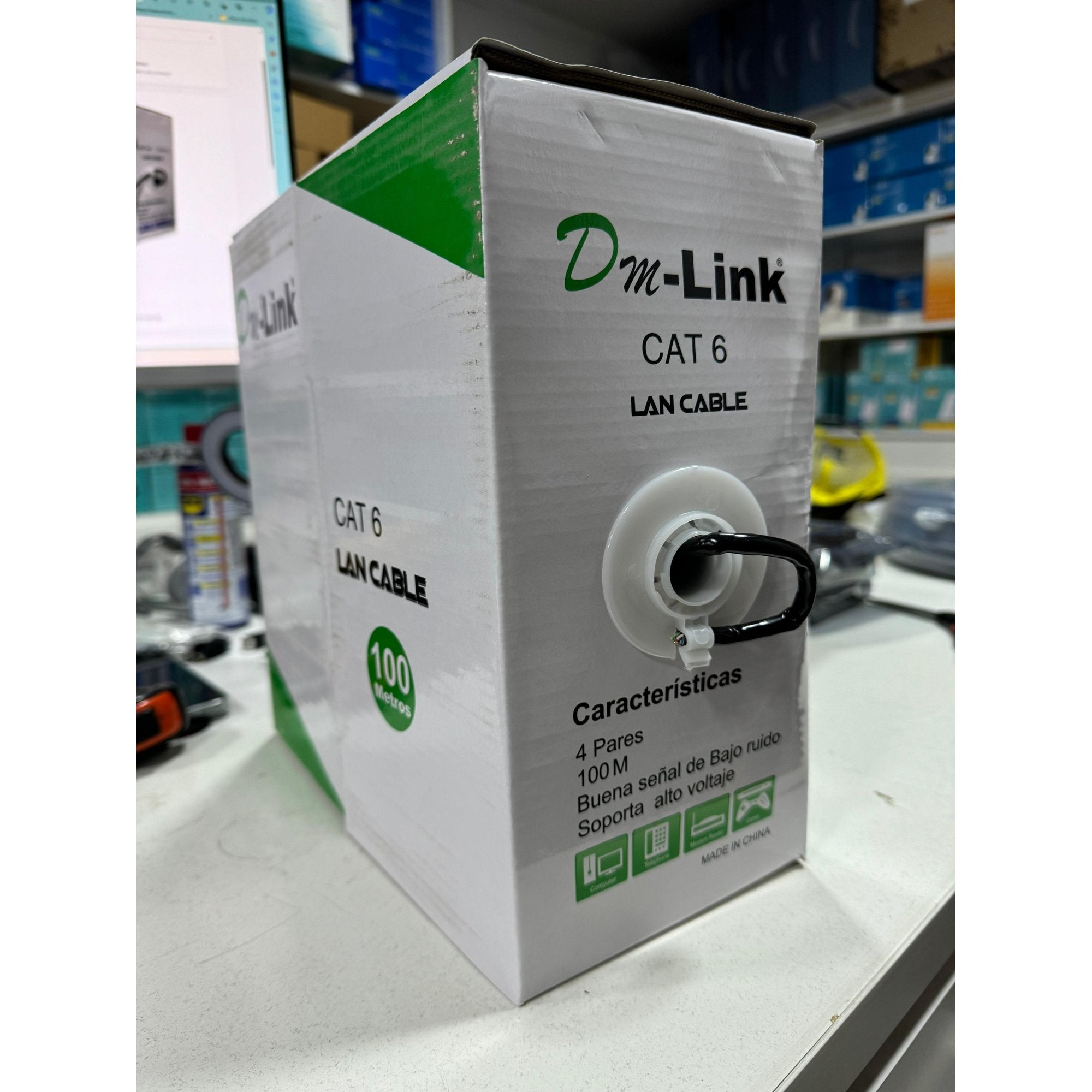 Cable de Red UTP Cat6 Caja 100 Mts Exterior Negro - optimiza cable