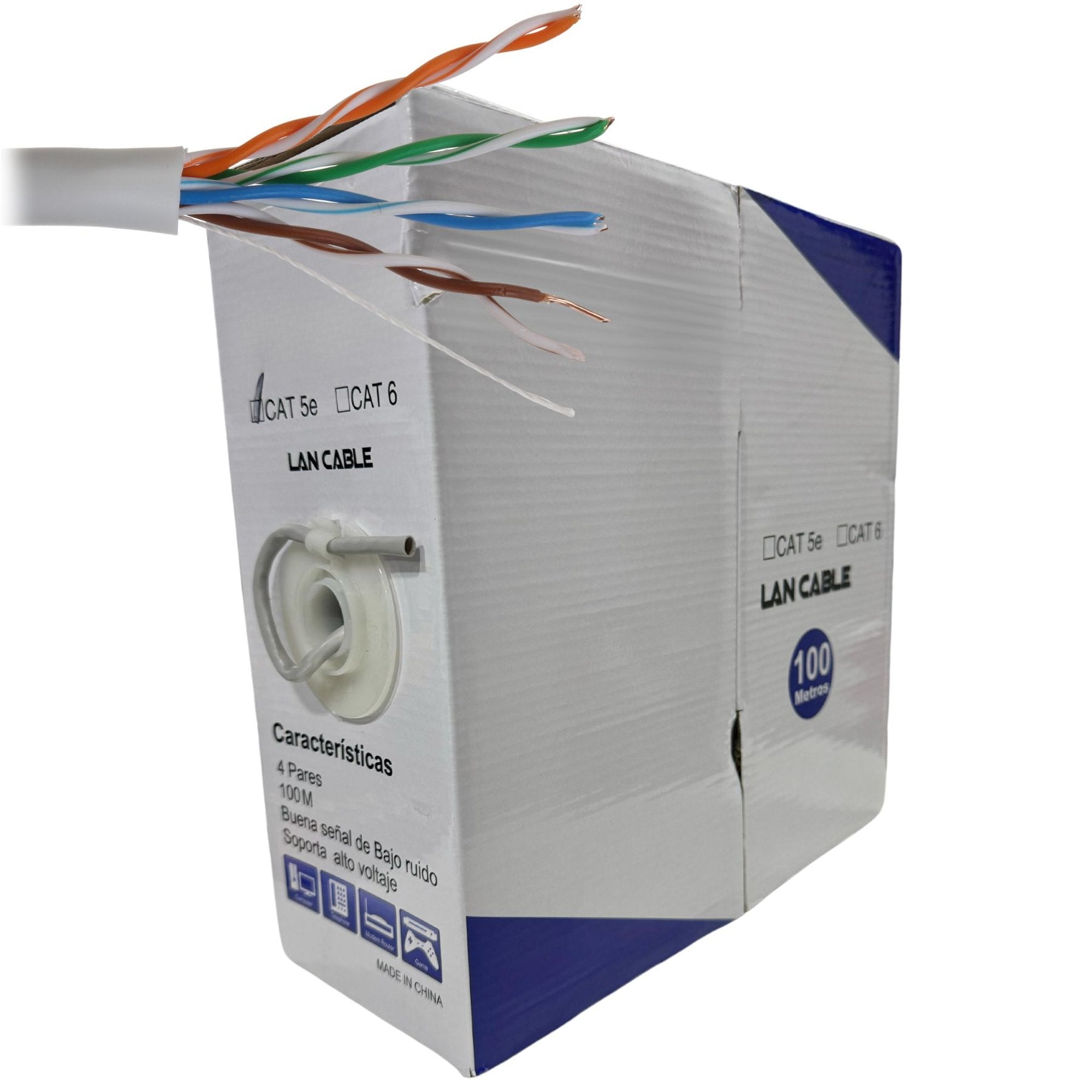 Cable de Red UTP Cat5e Caja 100M Gris - cable cat5e