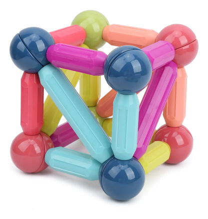 Set de construcción magnética con 84 piezas coloridas STEM 3+